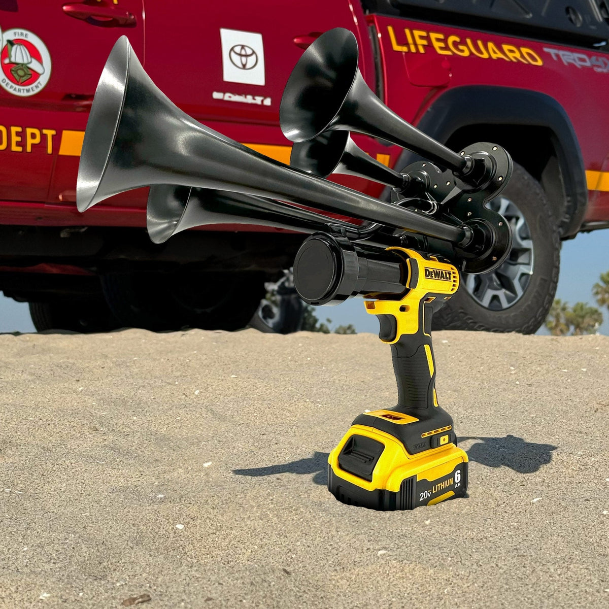 DeWalt Train Horn on the beach