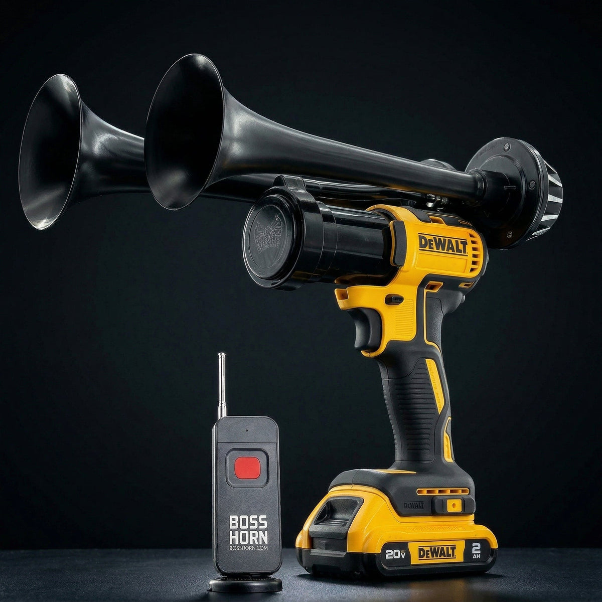 Dual Train Horn for DeWalt® 20v Battery (New 2026 Model) - BossHorn