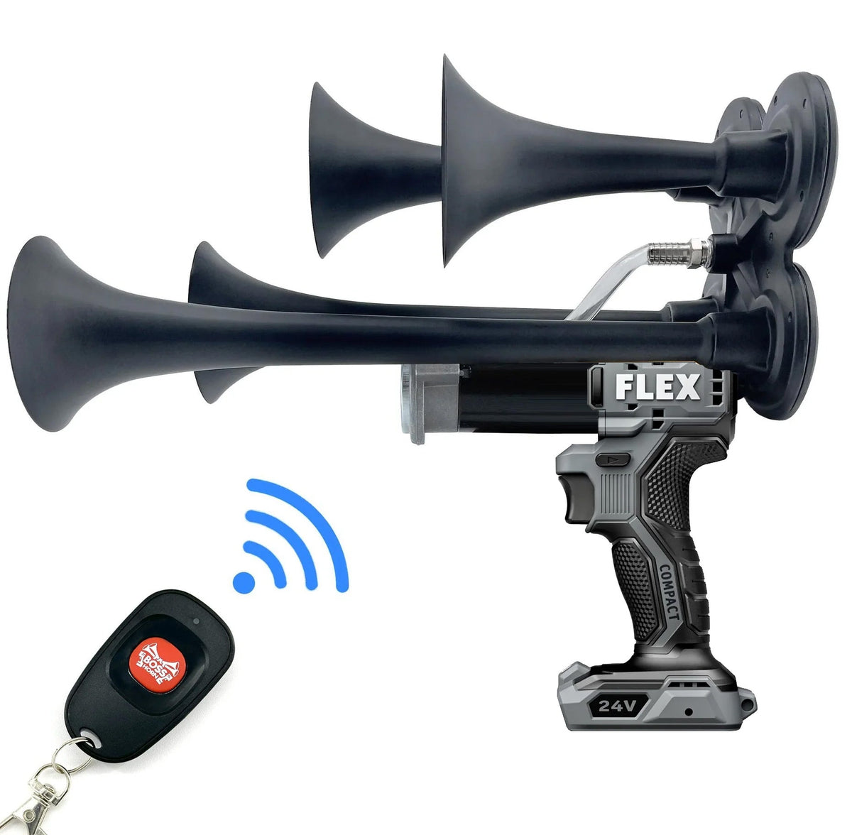 Flex Train Horn Gun: Quad Air Horn - BossHorn