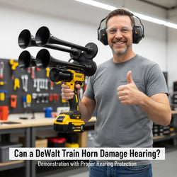 Can a DeWalt Train Horn Damage Hearing?