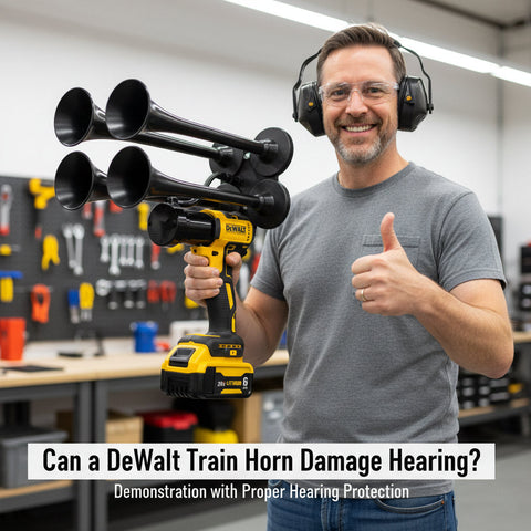 Can a DeWalt Train Horn Damage Hearing?