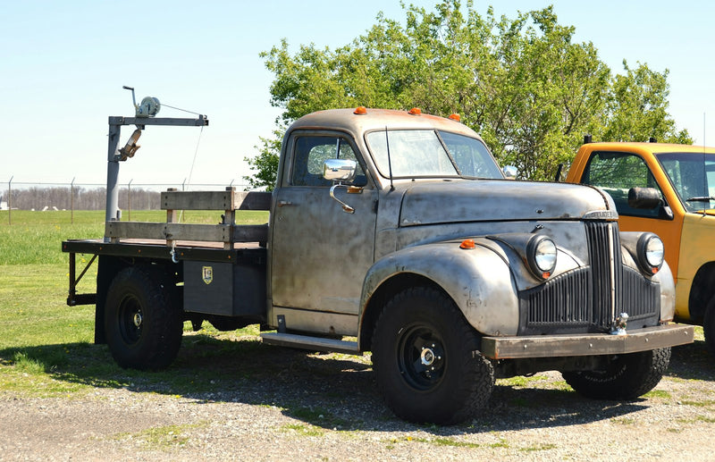 Old bare metal Studebaker flatbed farm truck, uh custom?