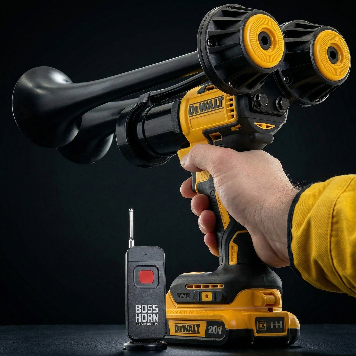 Dual Train Horn for DeWalt® 20v Battery (New 2026 Model) - BossHorn