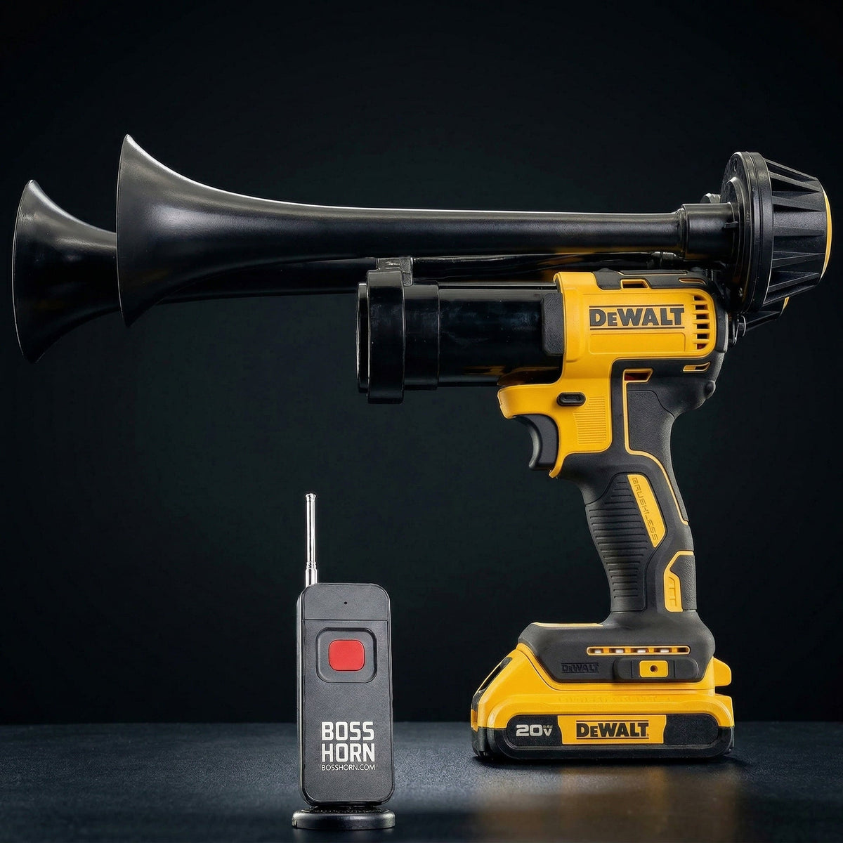 Dual Train Horn for DeWalt® 20v Battery (New 2026 Model) - BossHorn