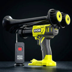 Dual Train Horn for Ryobi® 18v Battery (New 2026 Model) - BossHorn dark