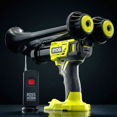 Dual Train Horn for Ryobi® 18v Battery (New 2026 Model) - BossHorn  dark