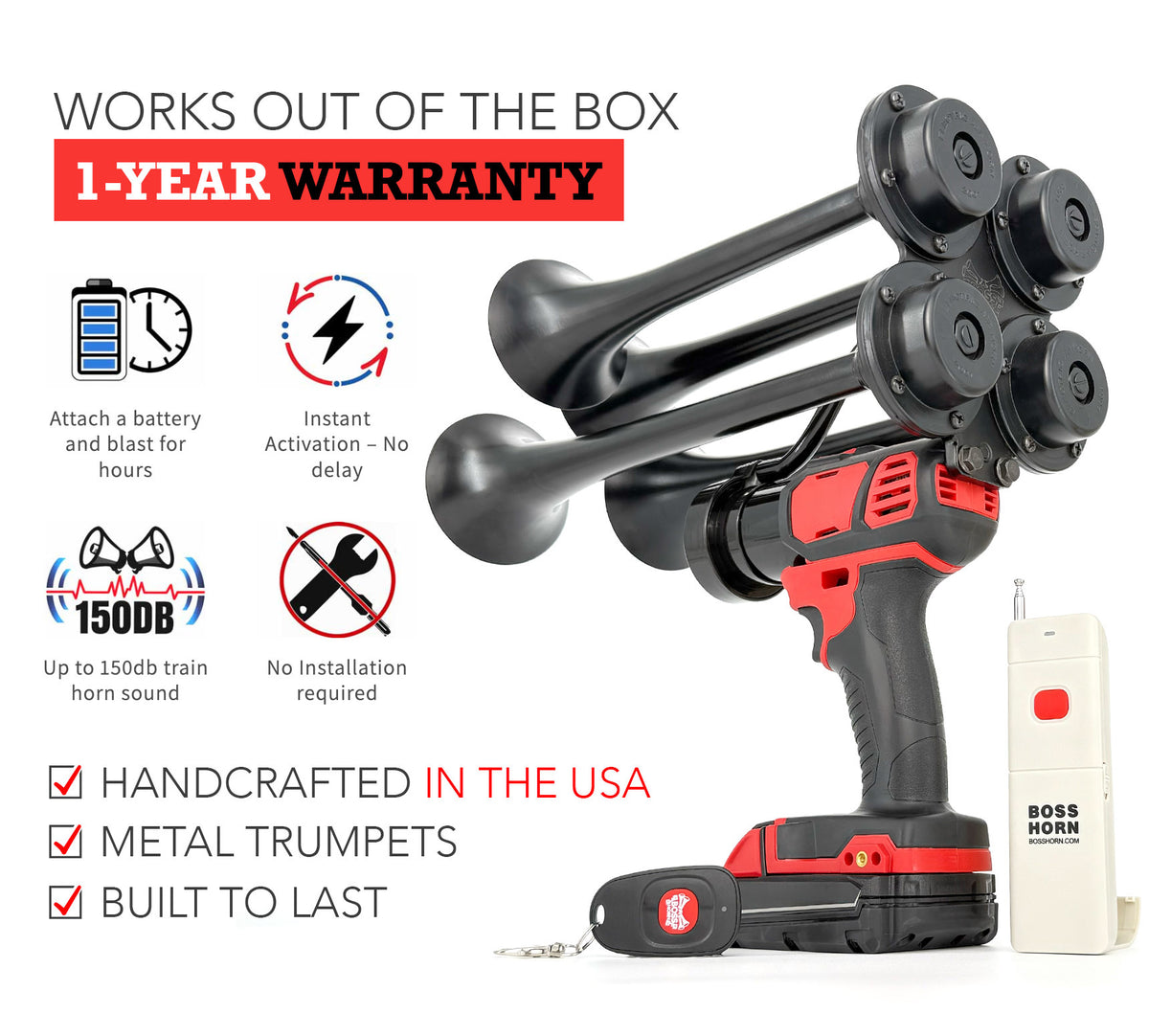 Extreme Series Train Horn for Milwaukee® 18v Battery | Loud Air 