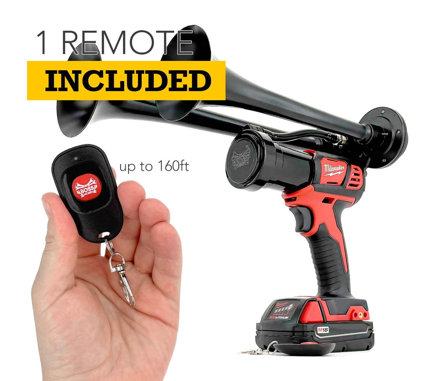 Milwaukee Train Horn M18 - Dual Drill Horn - BossHorn