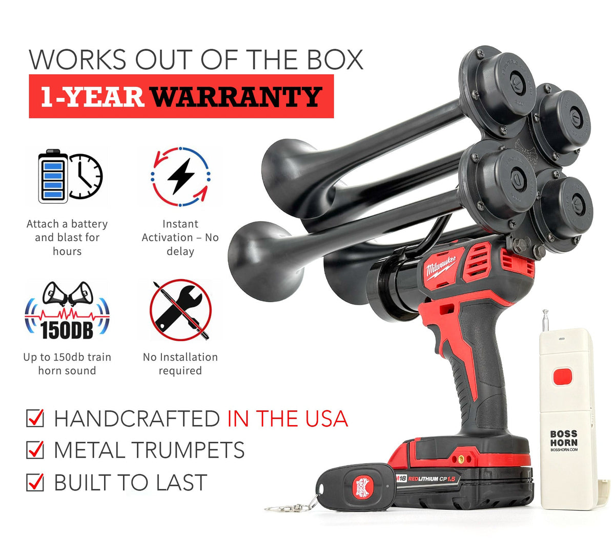 Milwaukee Train Horn M18 - Extreme Series - BossHorn