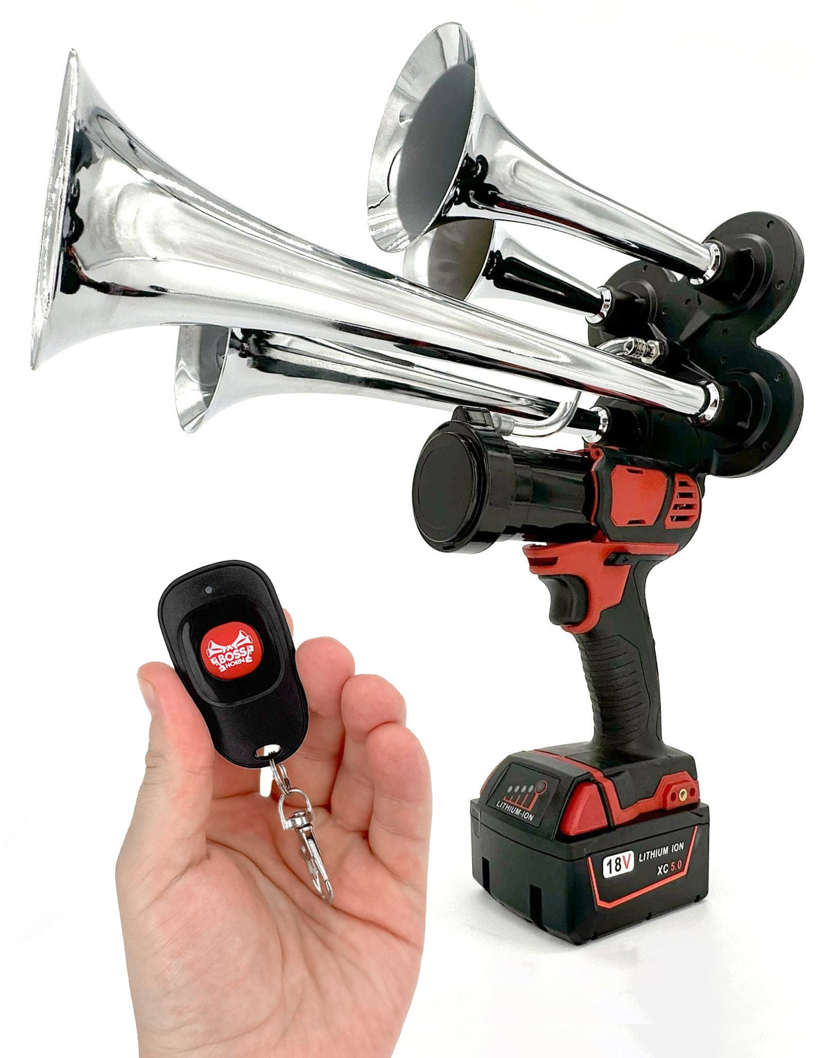 Quad Train Horn for Milwaukee® 18v Battery - BossHorn