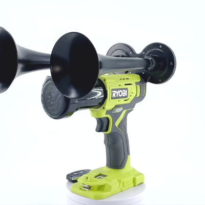 Dual Train Horn for Ryobi® 18v Battery — 360° view