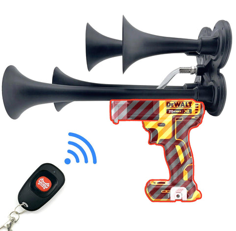 DIY Train Horn Gun Kit with 4 Trumpets for DeWalt - up to 150db - BossHorn