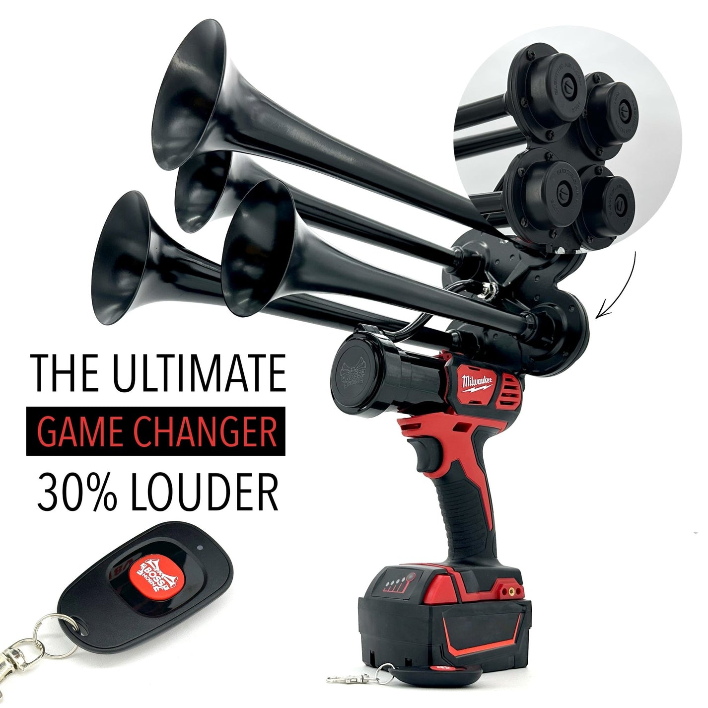 Milwaukee Premium Train Horn Gun with Remote Control BossHorn